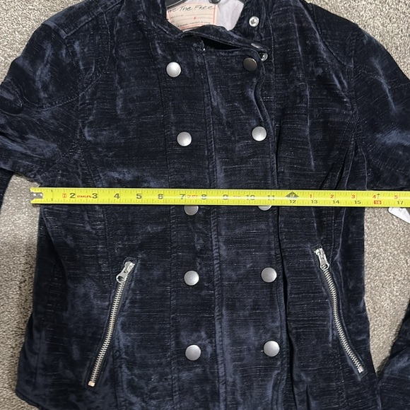 FREE PEOPLE from Dusk til Dawn Black Velvet Moto Jacket. Size Small NEW - Picture 14 of 16